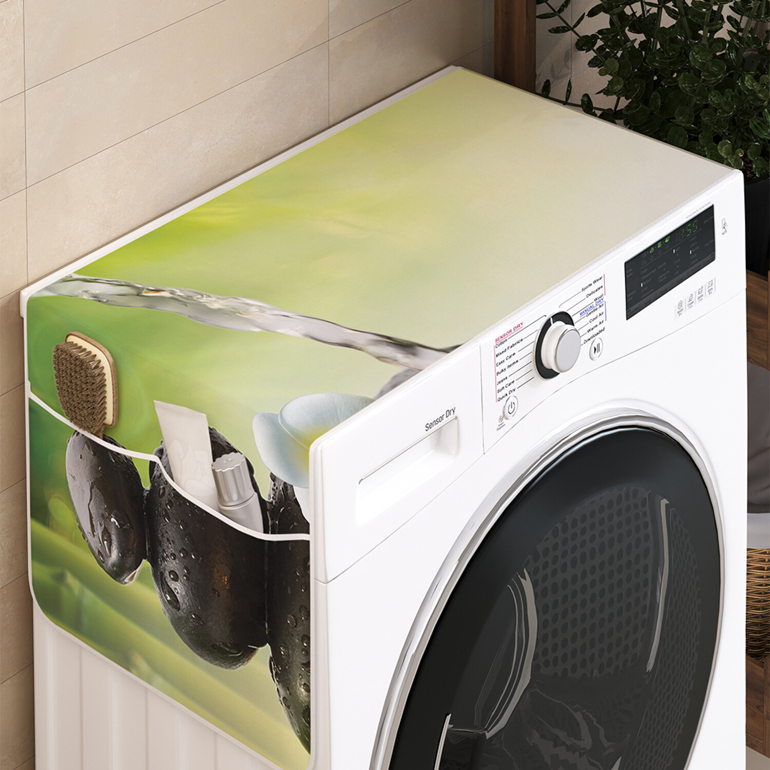 

Чехол накидка для стиральной машины Ambesonne с рисунком 35 на 120, Бамбуковый кран