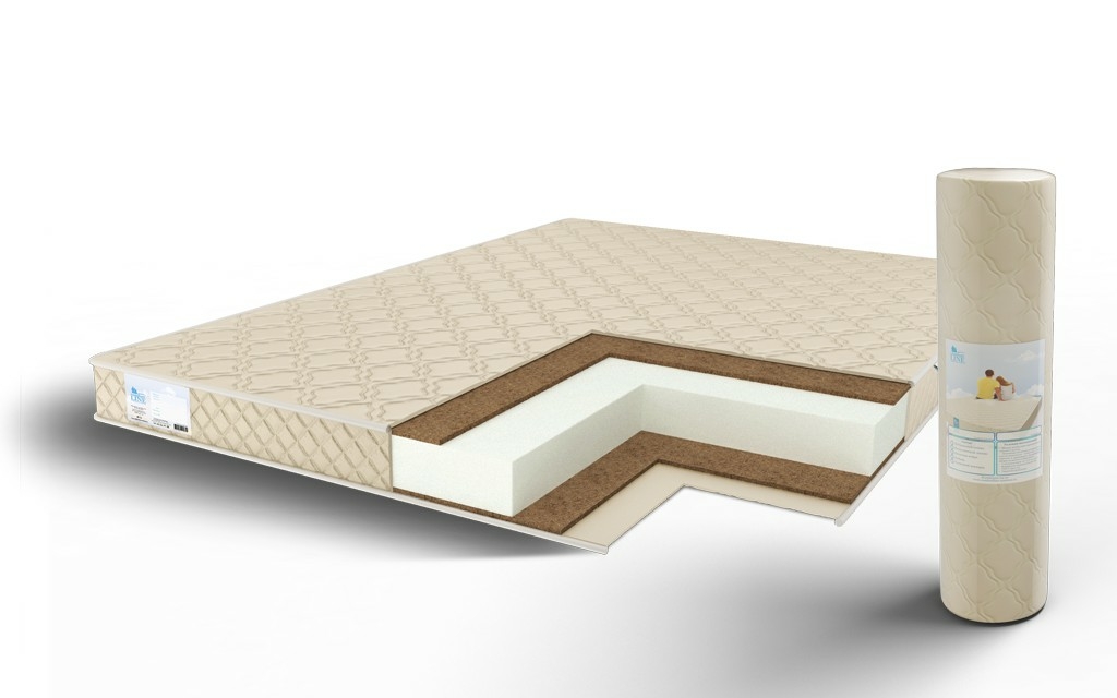 

Матрас Comfort Line Double Cocos Eco Roll 80х180, Бежевый;белый;серый;серебристый, Double Cocos Eco Roll