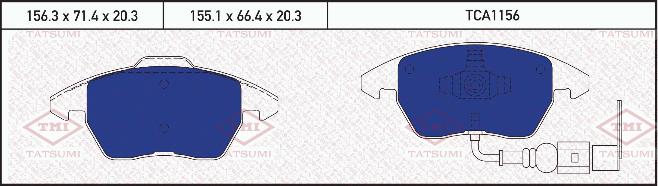 

Комплект тормозных колодок Tatsumi tca1156