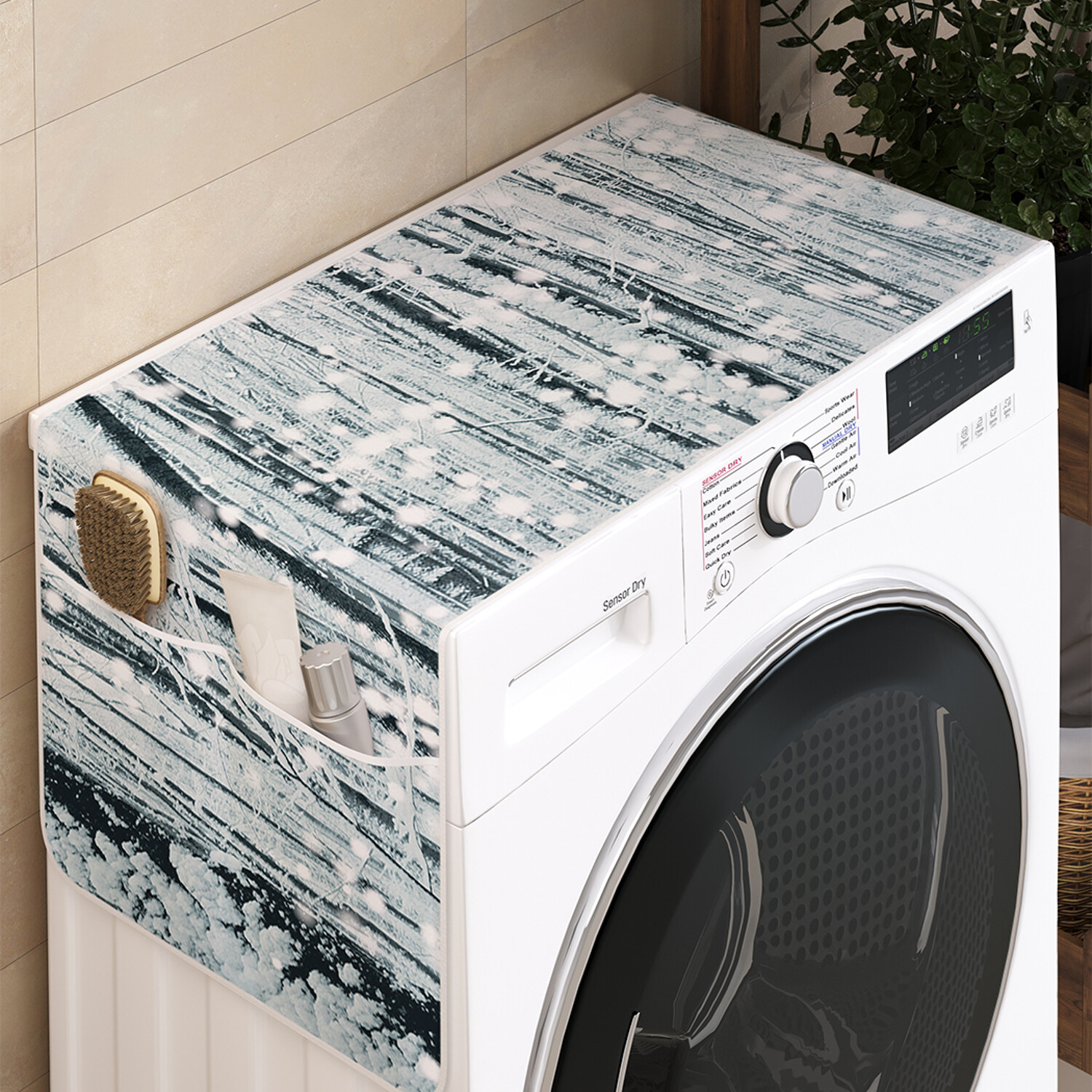 

Чехол накидка для стиральной машины Ambesonne с рисунком 35 на 120, Снежная пена