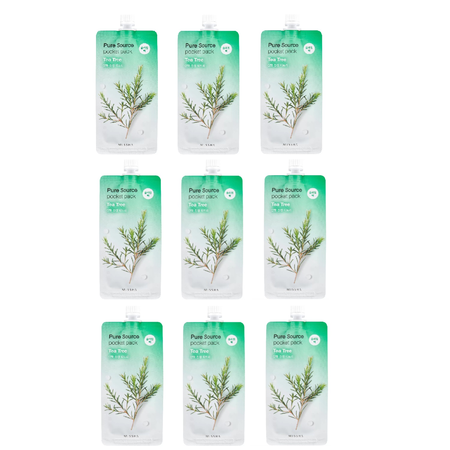 Маска для лица Missha Pure Source Pocket pack Tea Tree 10 мл 9 шт