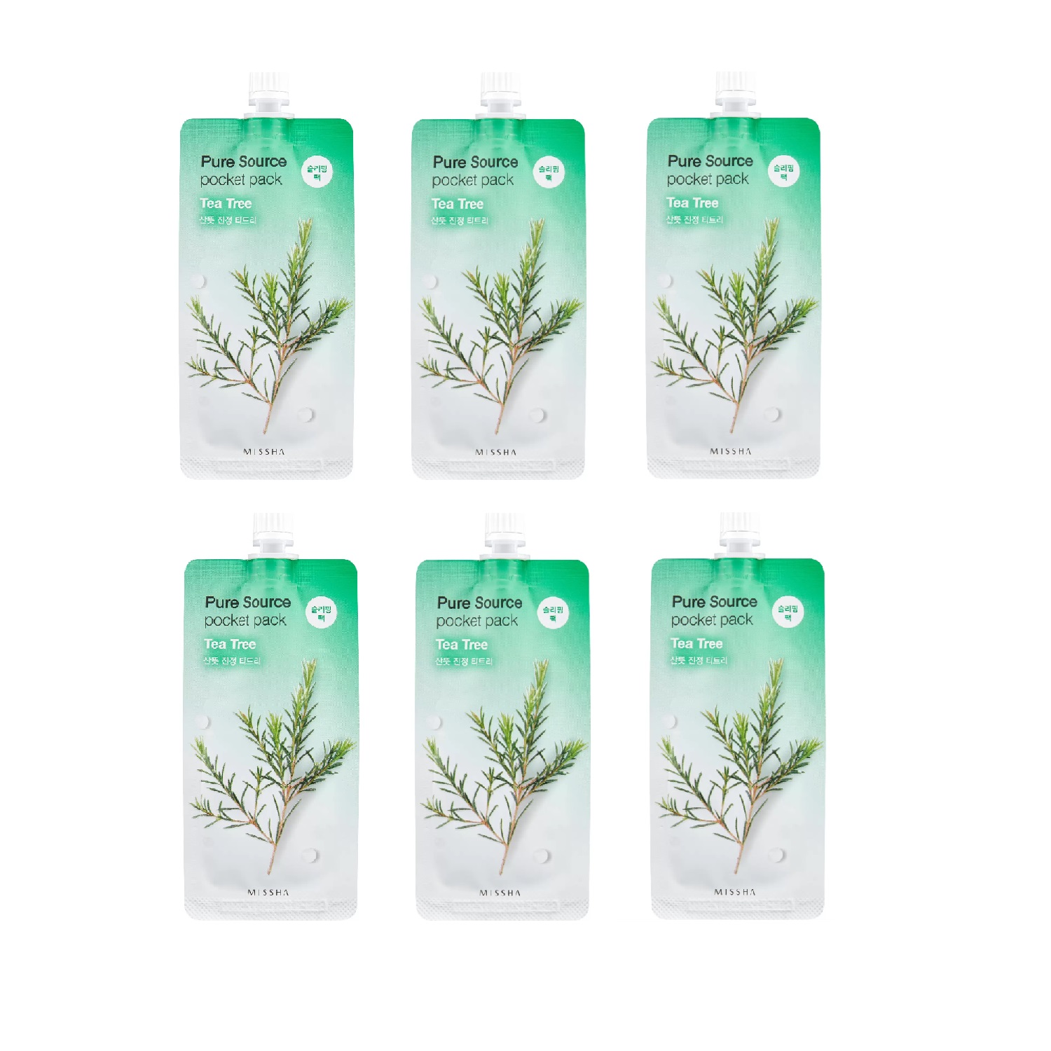 Маска для лица Missha Pure Source Pocket pack Tea Tree 10 мл 6 шт