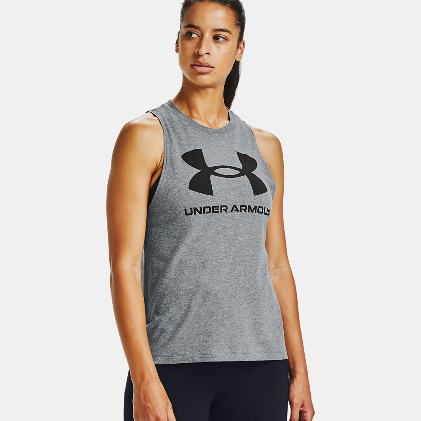 фото Майка женская under armour sportstyle graphic tank серая xl