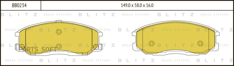 

Тормозные колодки BLITZ дисковые передние BB0234