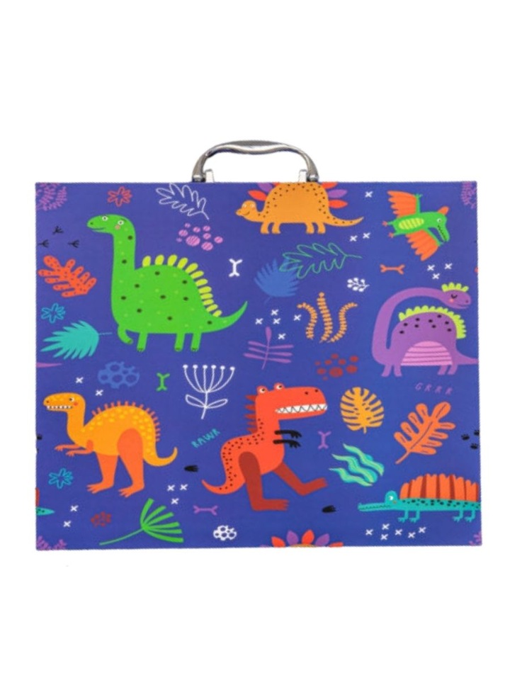 фото Набор для рисования и творчества "динозавры" в синем чемоданчике 84 предмета nobrand