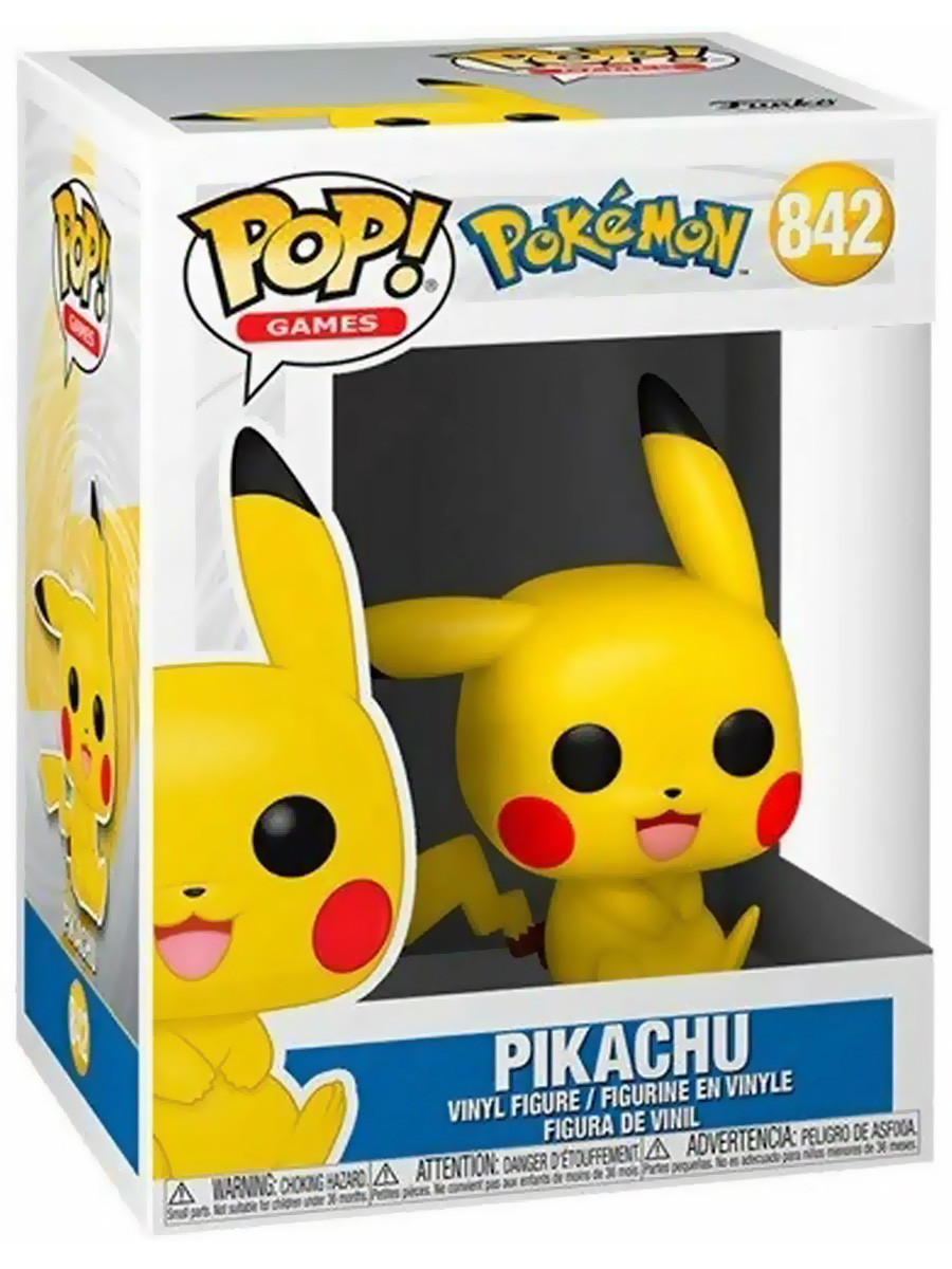 

Фигурка Funko POP! сидящий покемон Пикачу Pokemon Pikachu №842 подставка 9,5 см, Желтый, POP! сидящий покемон Пикачу Pokemon Pikachu 842 подставка 9,5 см