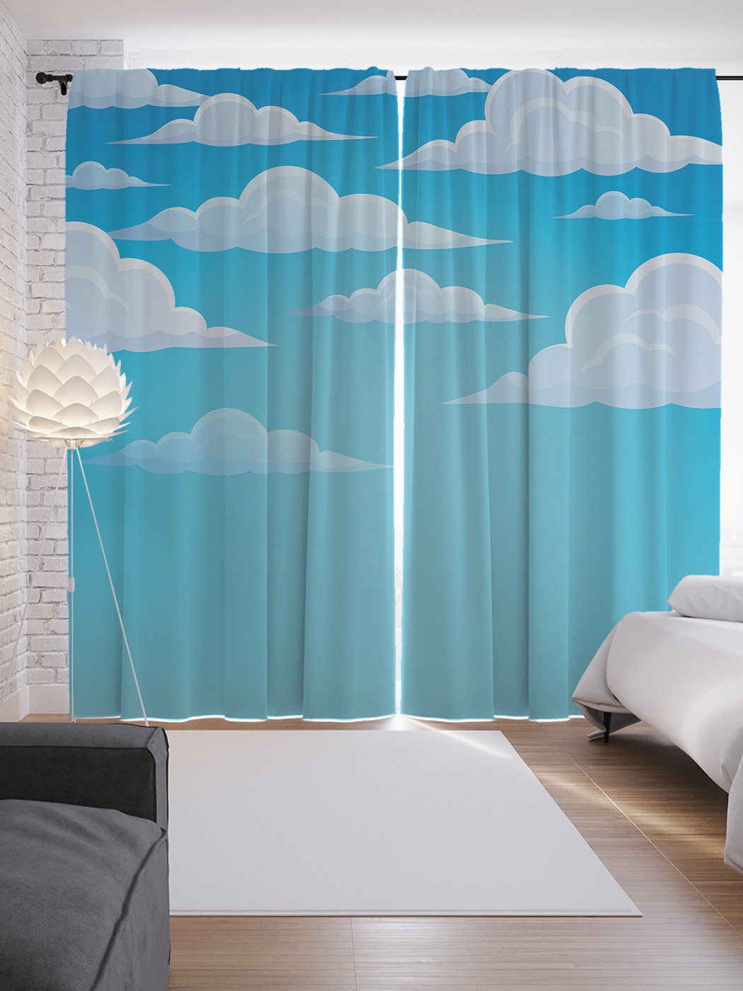 

Шторы JoyArty с фотопечатью "Небо в облаках" из сатена, 290х265 см, Небо в облаках