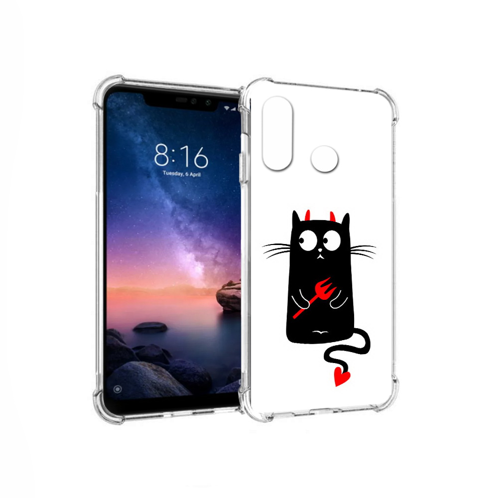 

Чехол MyPads Tocco для Xiaomi Redmi Note 6 Кот демон (PT118671.310.97), Прозрачный, Tocco