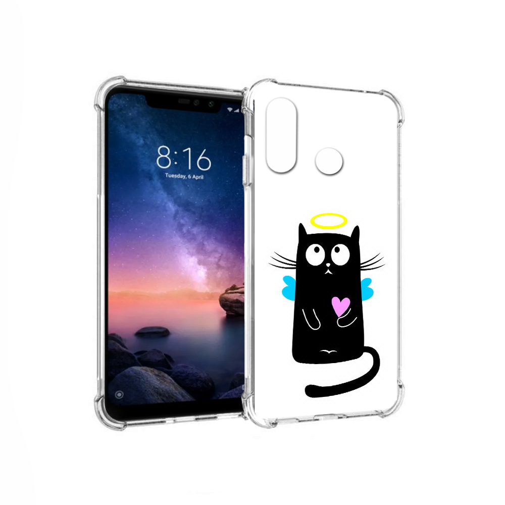 

Чехол MyPads Tocco для Xiaomi Redmi Note 6 Кот ангелок (PT118671.310.96), Прозрачный, Tocco