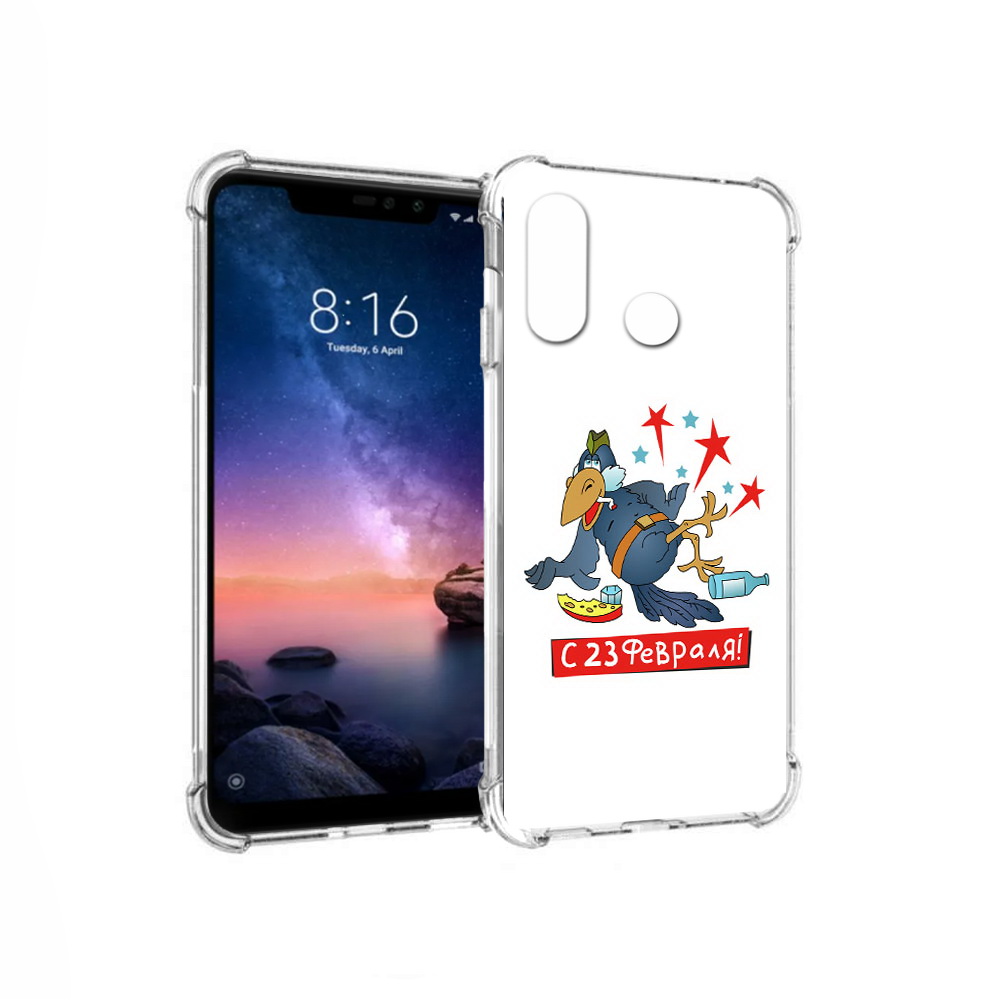 

Чехол MyPads Tocco для Xiaomi Redmi Note 6 23 февраля веселая птица (PT118671.310.9), Прозрачный, Tocco