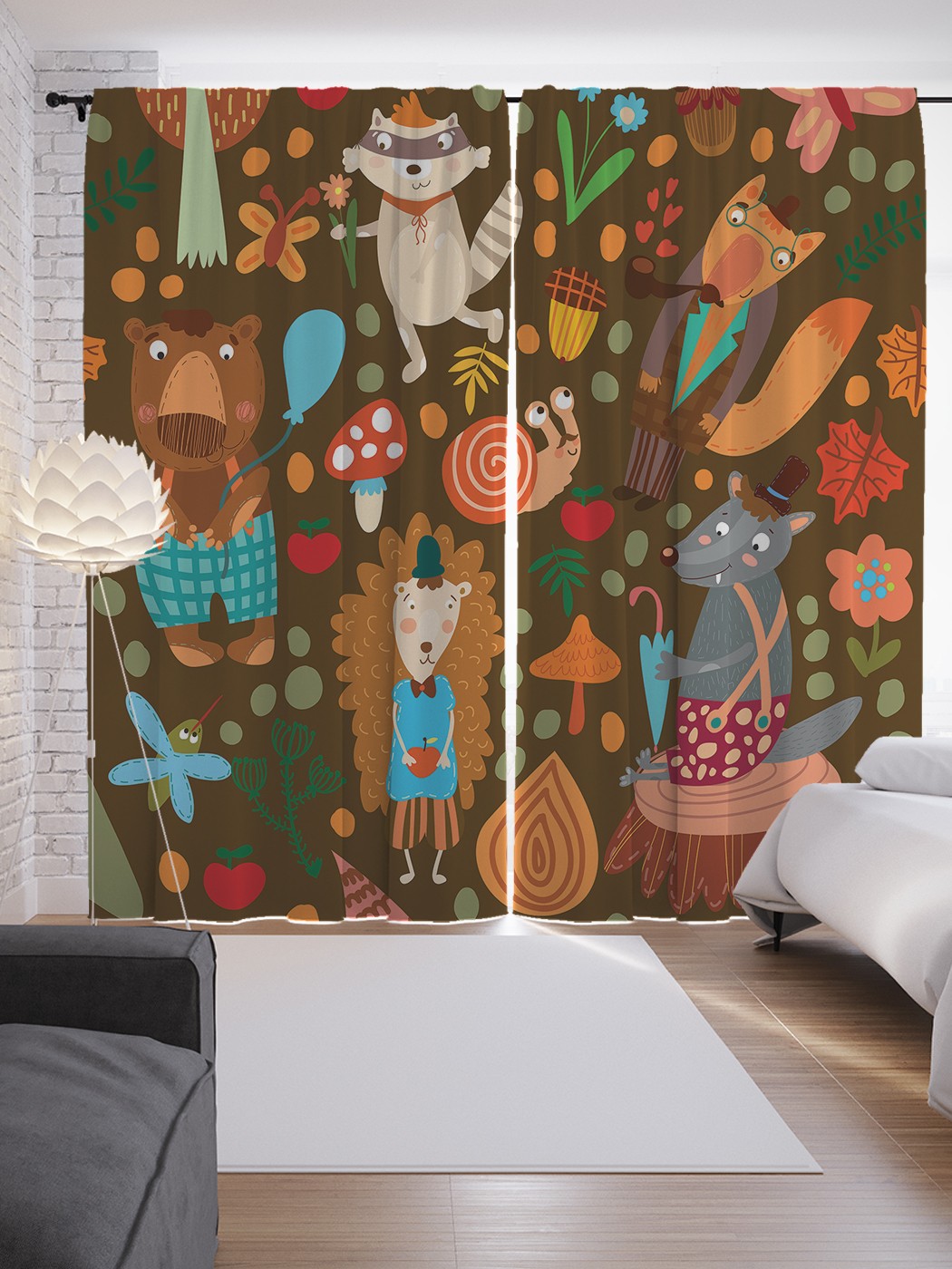 

Шторы JoyArty с фотопечатью "Волк, лиса и енот" из сатена, 290х265 см, Волк, лиса и енот