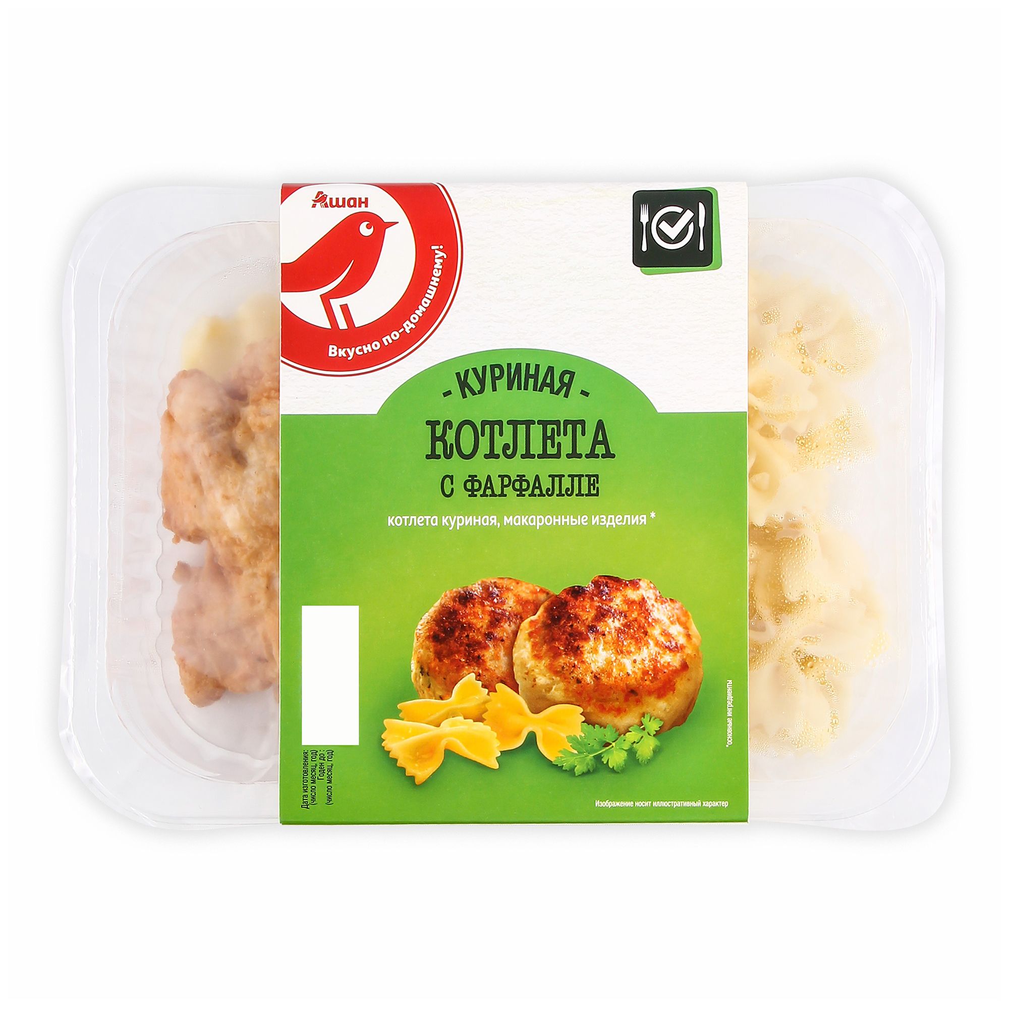 

Котлета куриная АШАН Красная птица с фарфалле 200 г