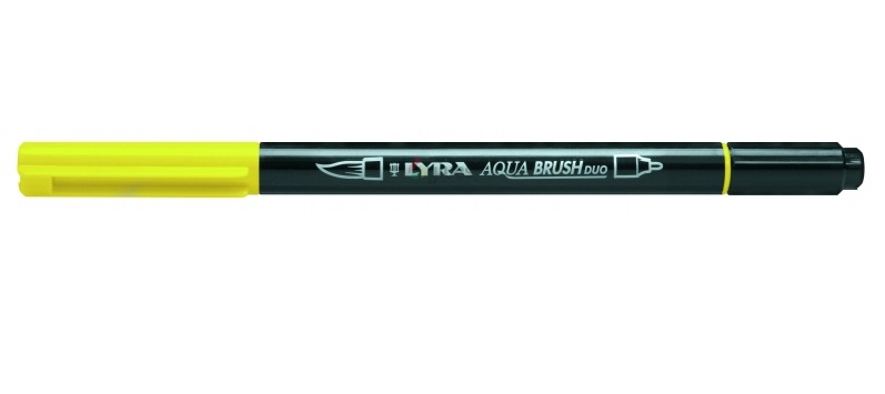 Lyra Фломастер цветной акварельный Lyra Aqua Brush Duo, двусторонний Лимонно-кадмиевый