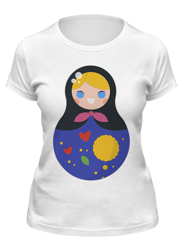 

Футболка женская Printio Матрёшка белая 2XL, Белый, Матрёшка