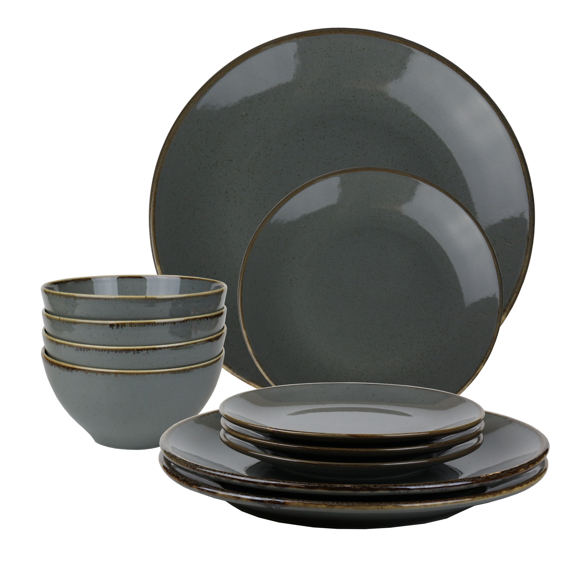фото Набор посуды porland seasons 12 предметов, темно-серый
