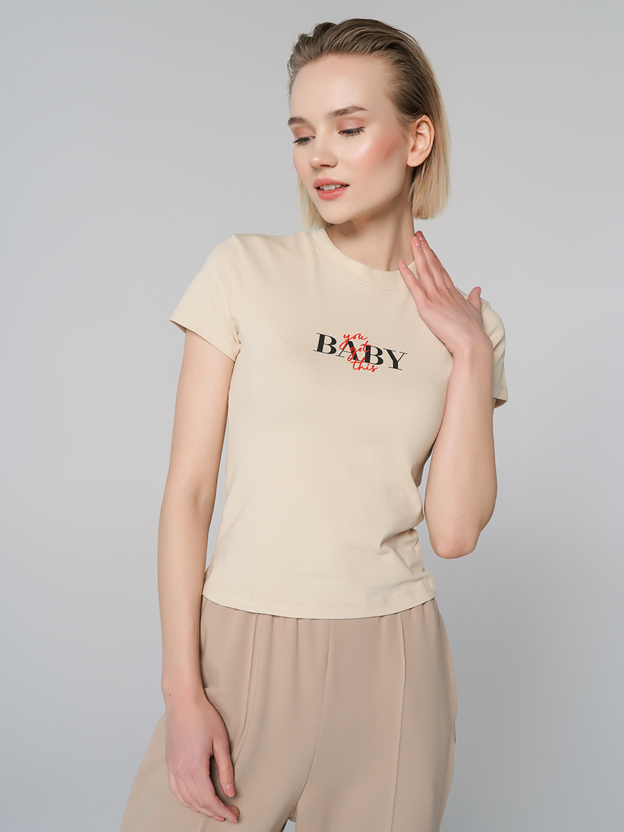 

Футболка женская ТВОЕ 90091 бежевая XL, 90091