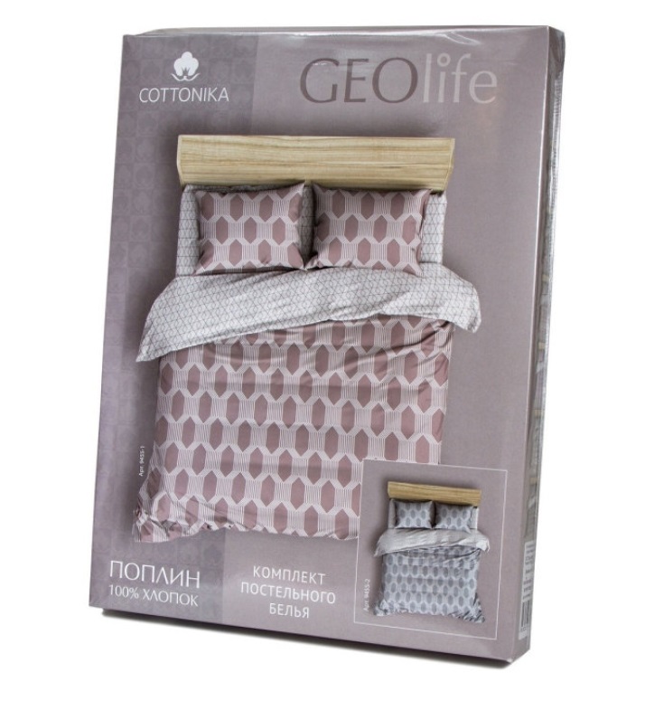Комплект постельного белья Cottonika Geolife Евро поплин цвета в ассортименте