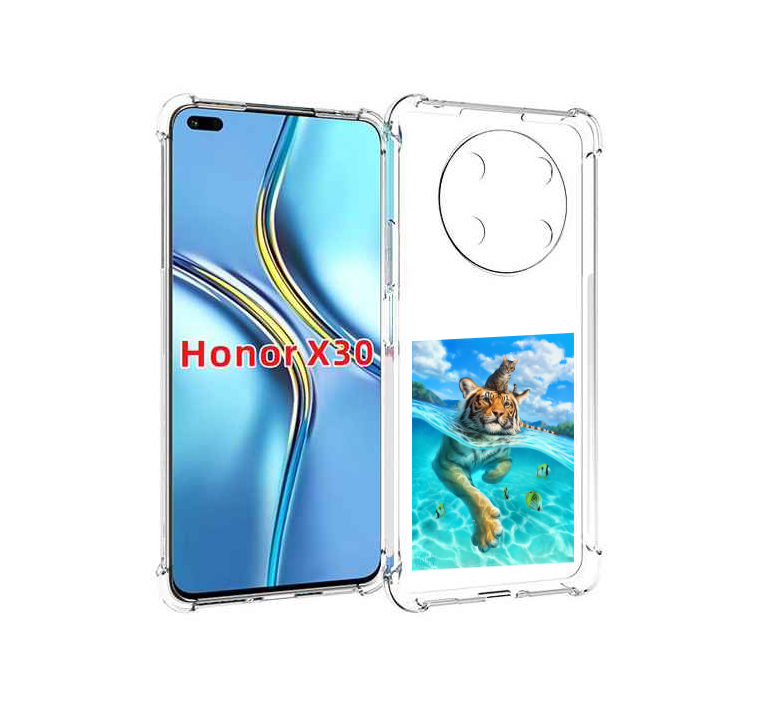 

Чехол MyPads Кот-на-тигре для Honor X30 / Magic4 Lite 5G, Прозрачный, Tocco