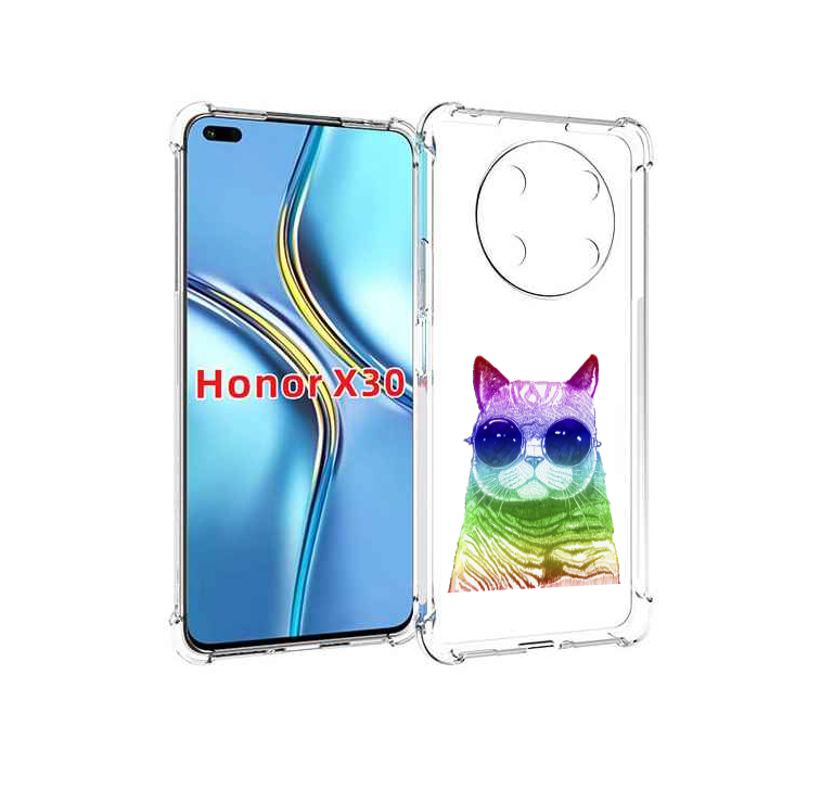 Чехол MyPads Кот в очках для Honor X30 / Magic4 Lite 5G