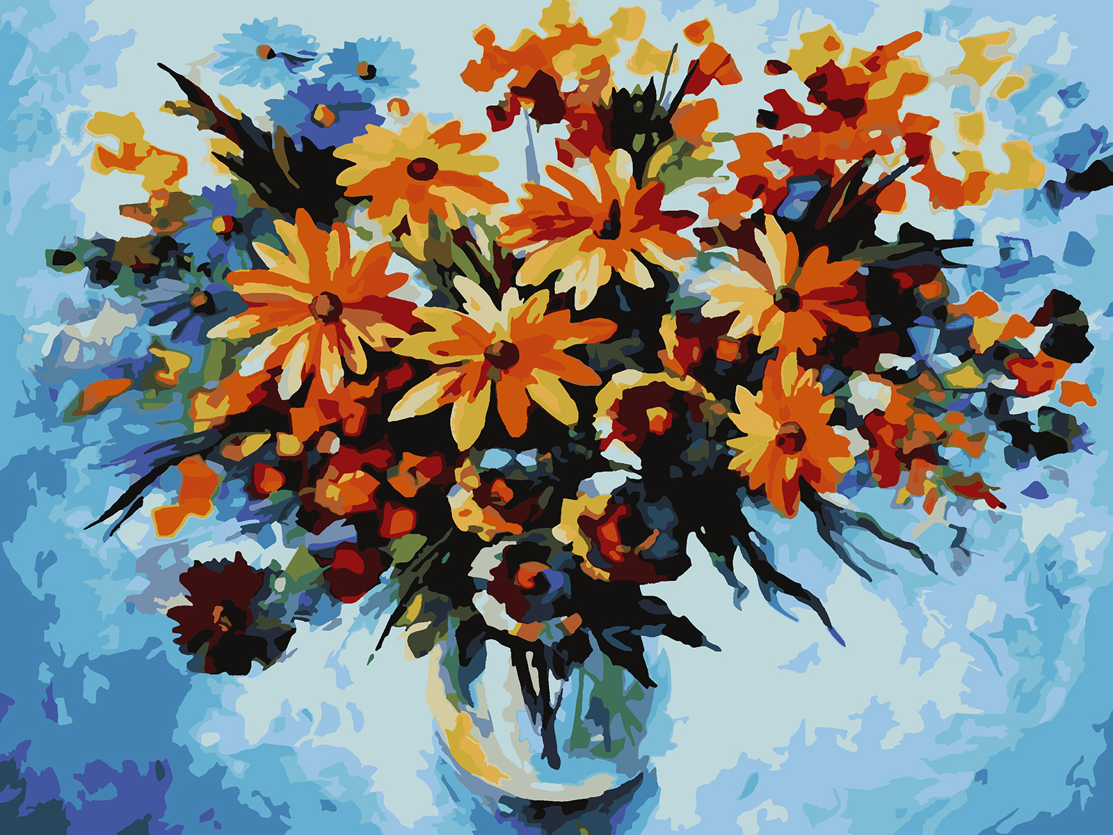 

Картина по номерам Красиво Красим Разноцветные ромашки, 70 х 100 см, Разноцветные ромашки