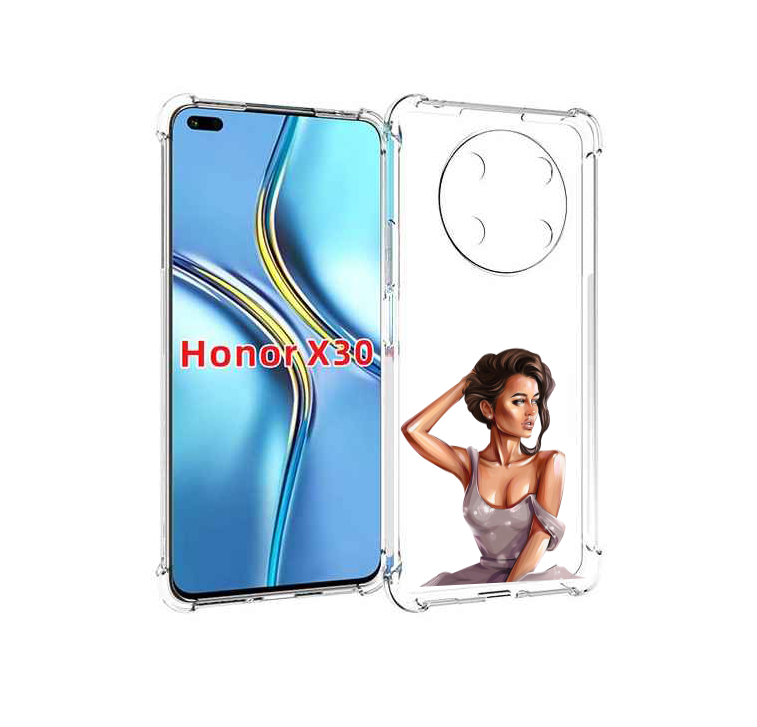 

Чехол MyPads Девушка-с-прической женский для Honor X30 / Magic4 Lite 5G, Прозрачный, Tocco