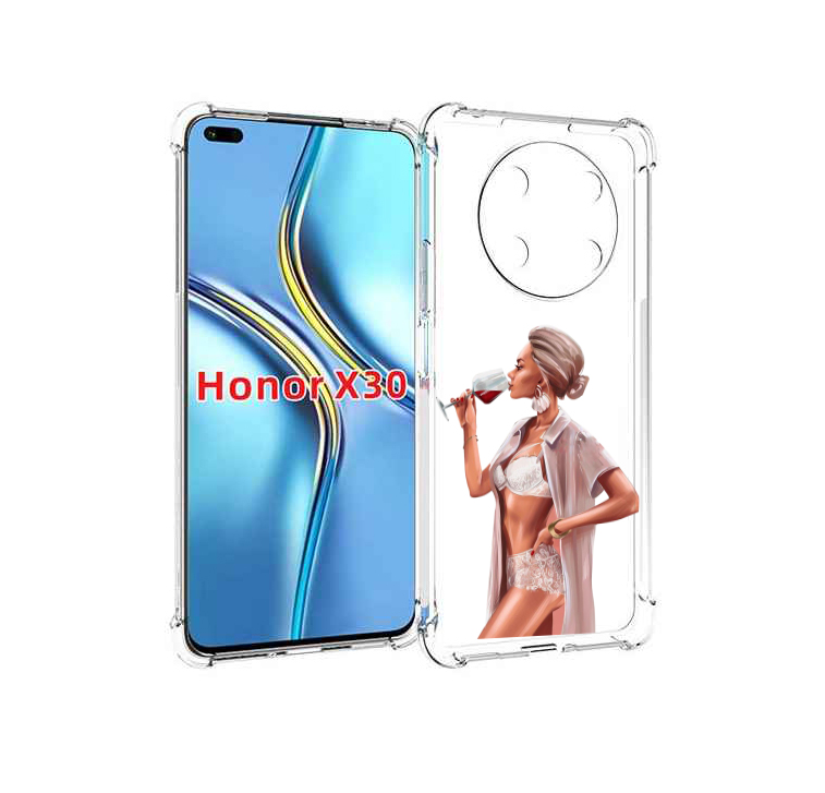 

Чехол MyPads Девушка-с-вином женский для Honor X30 / Magic4 Lite 5G, Прозрачный, Tocco
