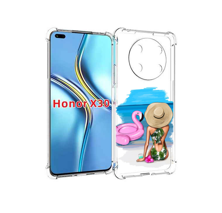 

Чехол MyPads Девушка-и-фламинго женский для Honor X30 / Magic4 Lite 5G, Прозрачный, Tocco