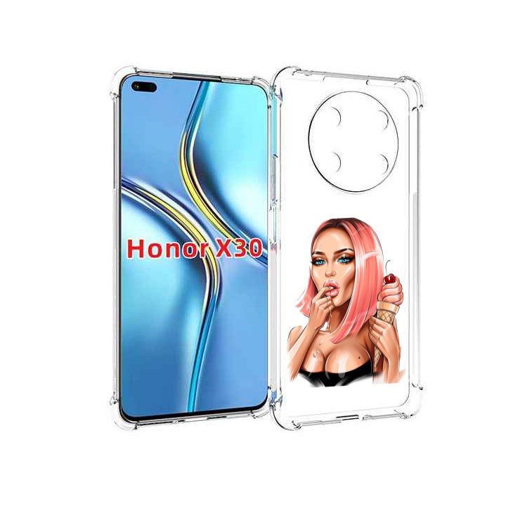 

Чехол MyPads Девушка-и-мороженое женский для Honor X30 / Magic4 Lite 5G, Прозрачный, Tocco