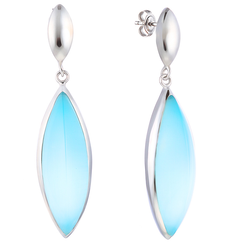 

Серьги женские из серебра Джей Ви SE0413, стекло, SE0413