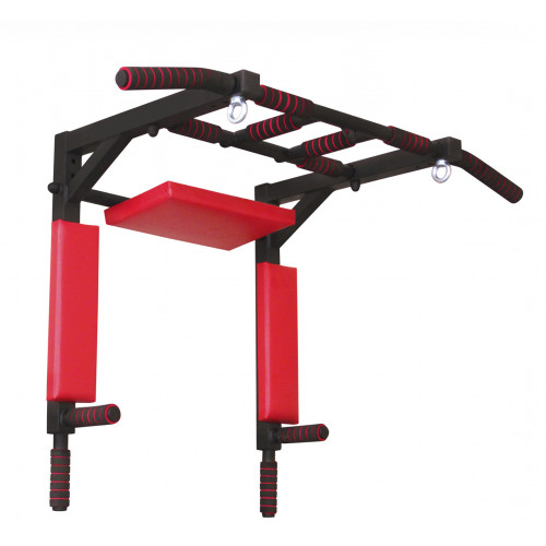 

Турник Брусья Пресс 3в1 Sportlim Люкс 40x40 (Черно-Красный), 3в1 Люкс 40x40