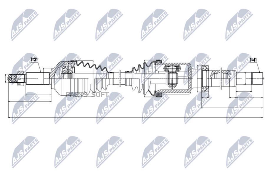 

Вал Полуоси (Привод В Сборе) Ford Transit 310 13-, Tourneo Custom/Transit Custom 310 12- /