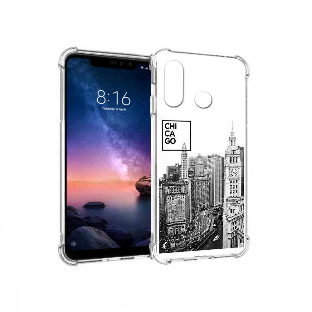 

Чехол MyPads Tocco для Xiaomi Redmi Note 6 черно белый чикаго (PT118671.310.689), Прозрачный, Tocco