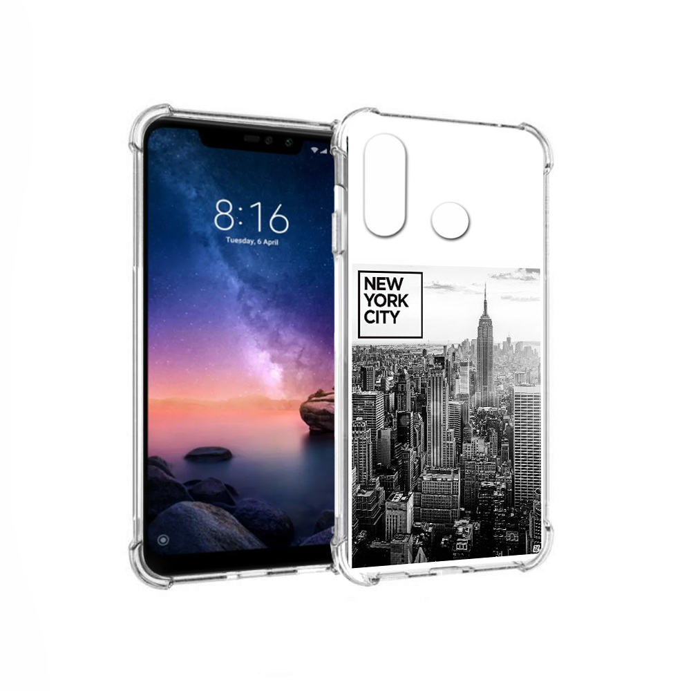 

Чехол MyPads Tocco для Xiaomi Redmi Note 6 черно белый ньюерк (PT118671.310.686), Прозрачный, Tocco