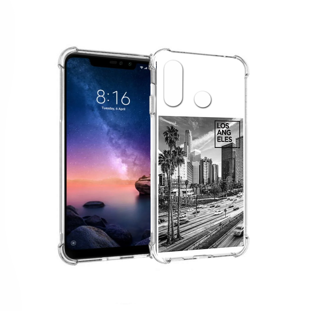 

Чехол MyPads Tocco для Xiaomi Redmi Note 6 черно белый лос анджелес (PT118671.310.685), Прозрачный, Tocco