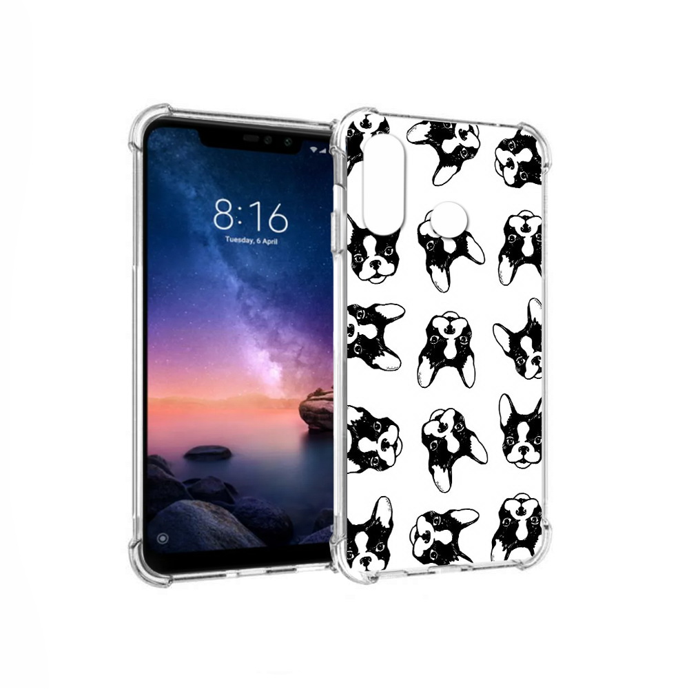 

Чехол MyPads Tocco для Xiaomi Redmi Note 6 черно белые собачки (PT118671.310.683), Прозрачный, Tocco