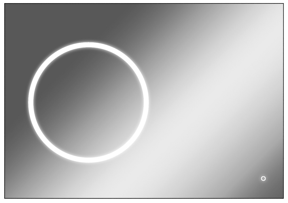 Зеркало Sansa Eclipse 100 black с подсветкой