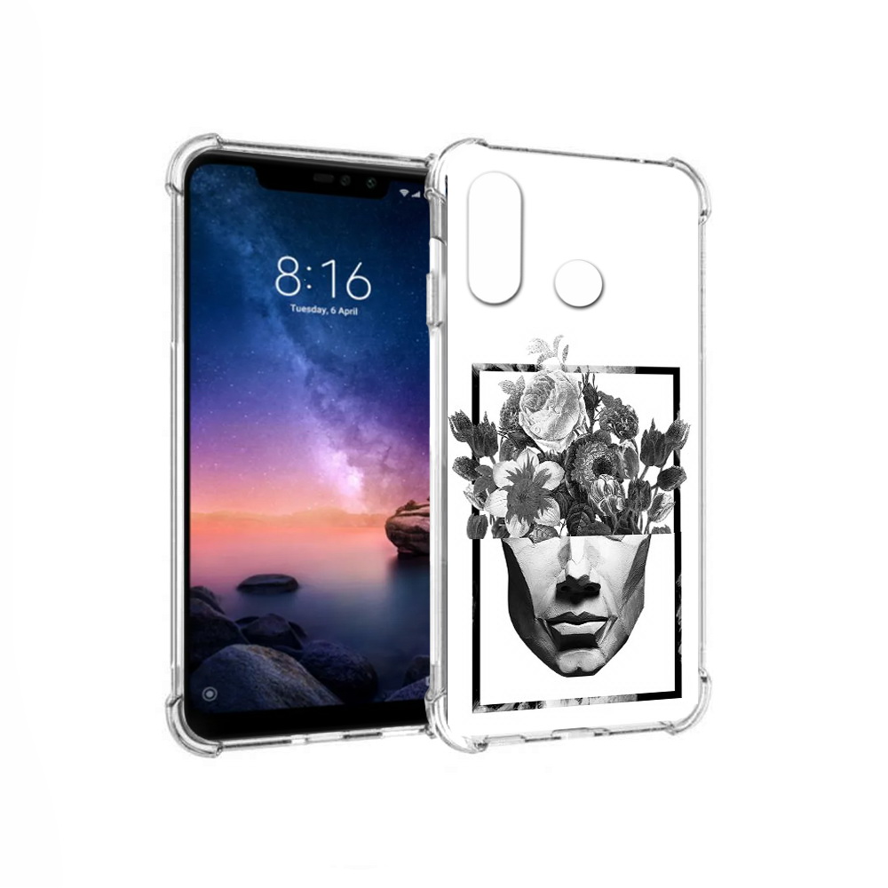 

Чехол MyPads Tocco для Xiaomi Redmi Note 6 черно белая ваза в абстракции, Прозрачный, Tocco
