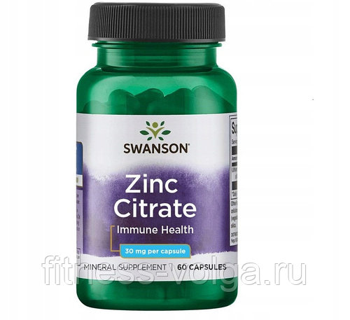 Цинк цитрат SWANSON Zinc Citrate капсулы 30 мг 60 шт.