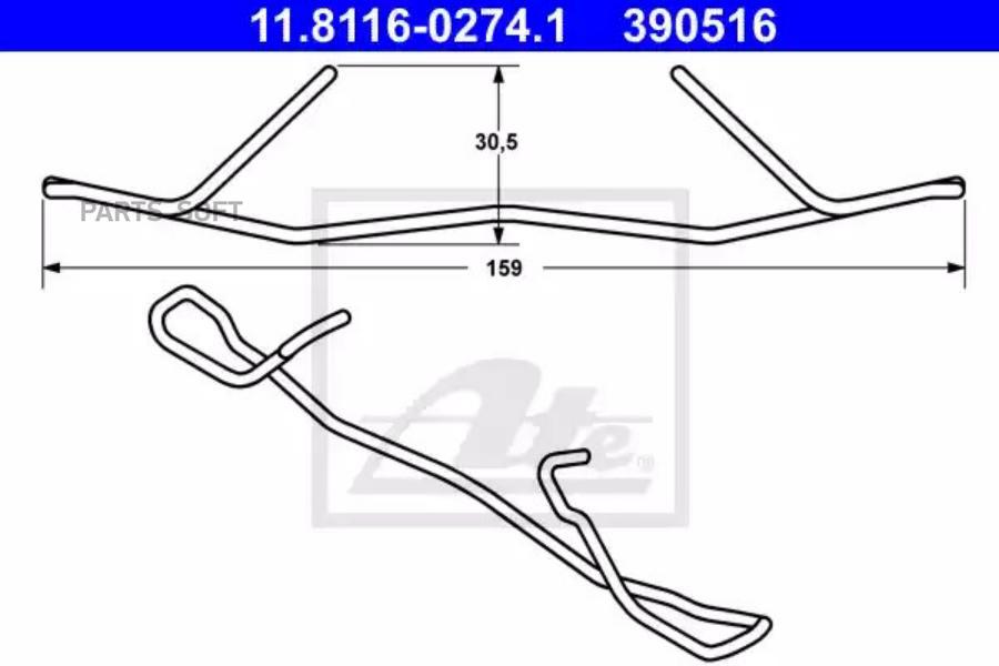 ATE '11811602741 Скоба переднего тормозного суппорта MINI Cooper 04-> ATE 11.8116-0274.1 1