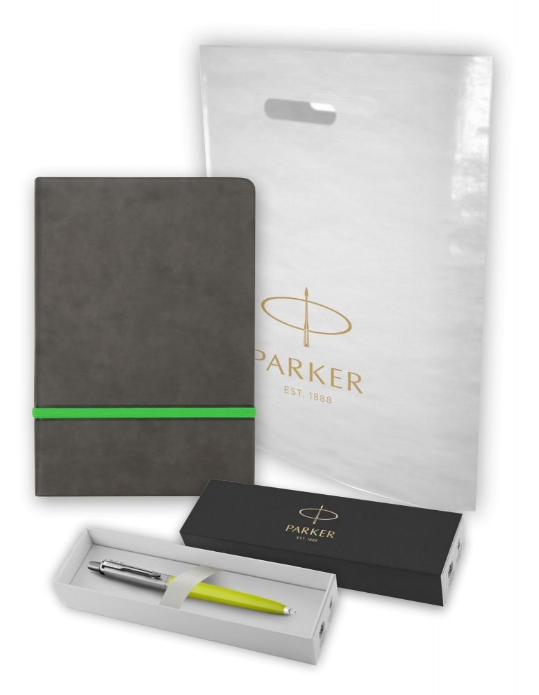 

Подарочный набор: Шариковая ручка Parker Jotter, цвет LIME GREEN и Блокнот А5