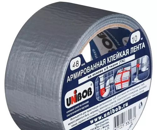 

Клейкая лента армированная Unibob 48 мм х 10 м, 1 шт, 30057-1