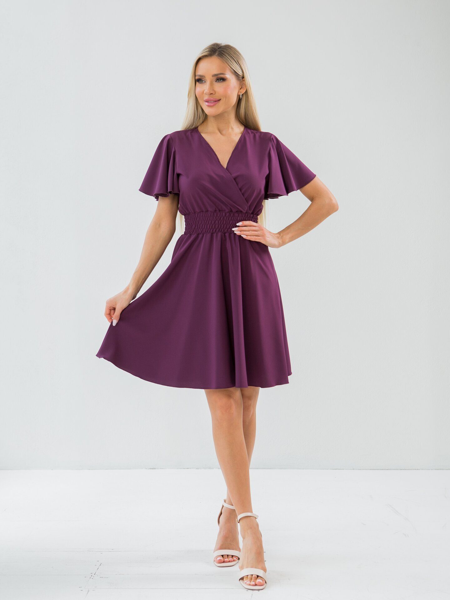 

Платье женское AJ&UR АП-2461 бордовое 54 RU, Бордовый, АП-2461