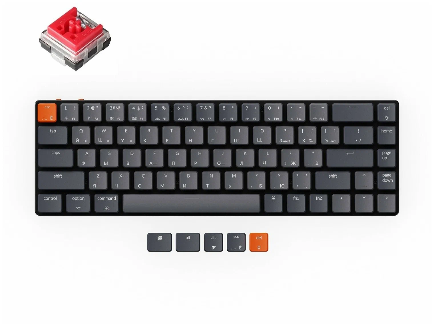 Клавиатура Keychron K7 RGB Red Switch