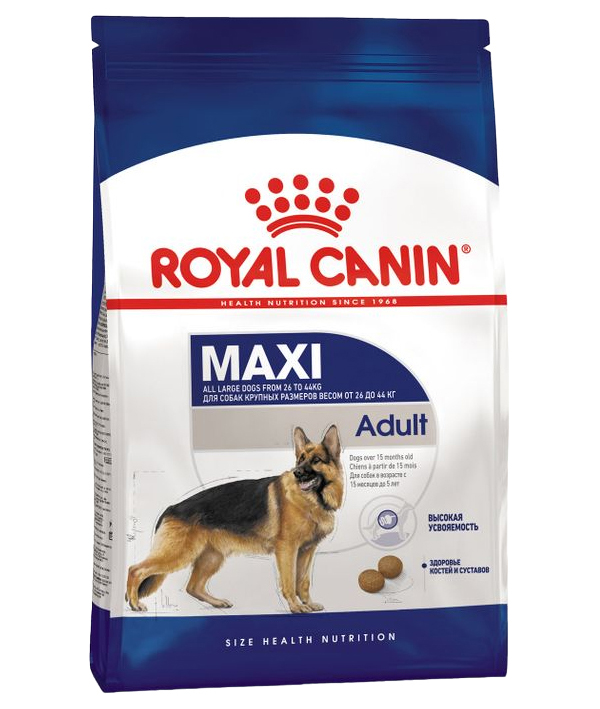 фото Сухой корм для собак royal canin maxi adult крупных пород мясо и рис 3 кг