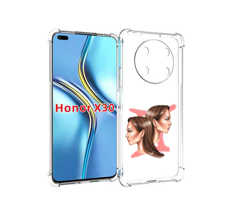 

Чехол MyPads Девушка-Близнецы женский для Honor X30 / Magic4 Lite 5G, Прозрачный, Tocco