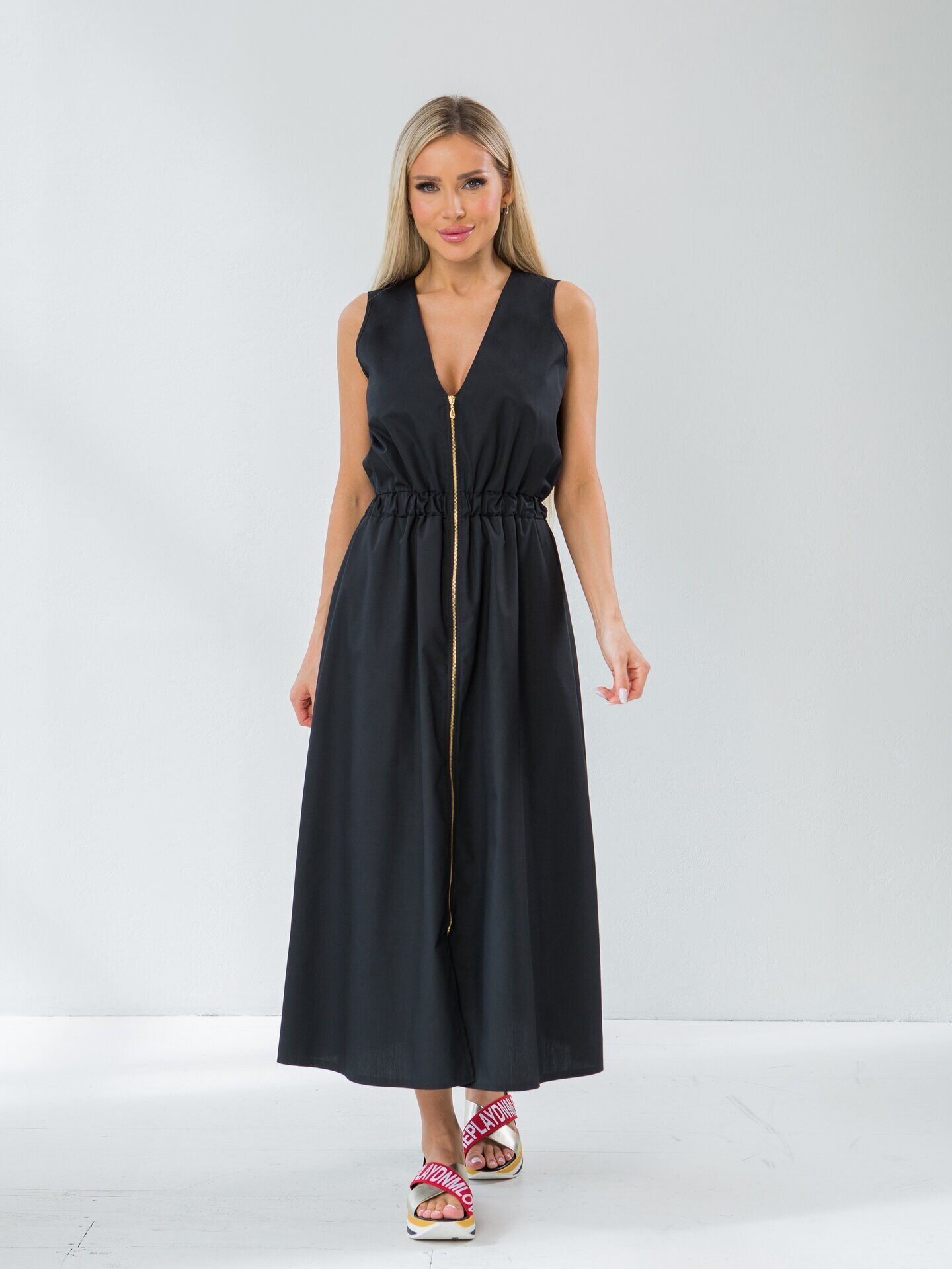 

Платье женское AJ&UR АП-2464 черное 48 RU, Черный, АП-2464