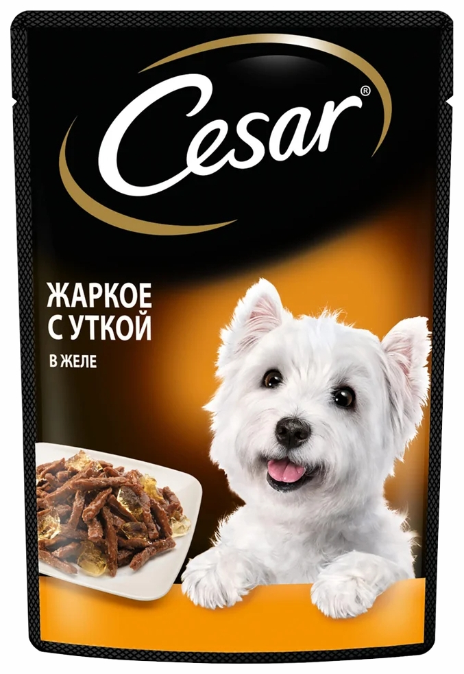фото Влажный корм для собак cesar, жаркое с уткой, 28шт по 85г