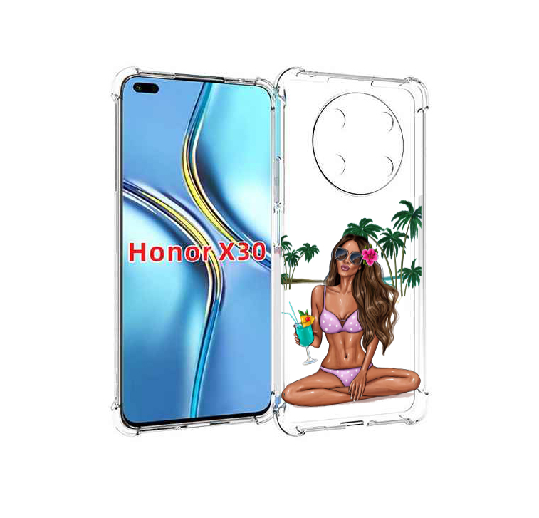 

Чехол MyPads Гавайская-девушка женский для Honor X30 / Magic4 Lite 5G, Прозрачный, Tocco