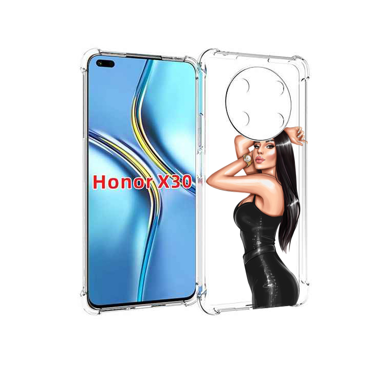 Чехол MyPads Брюнетка-с-часами для Honor X30 / Magic4 Lite 5G