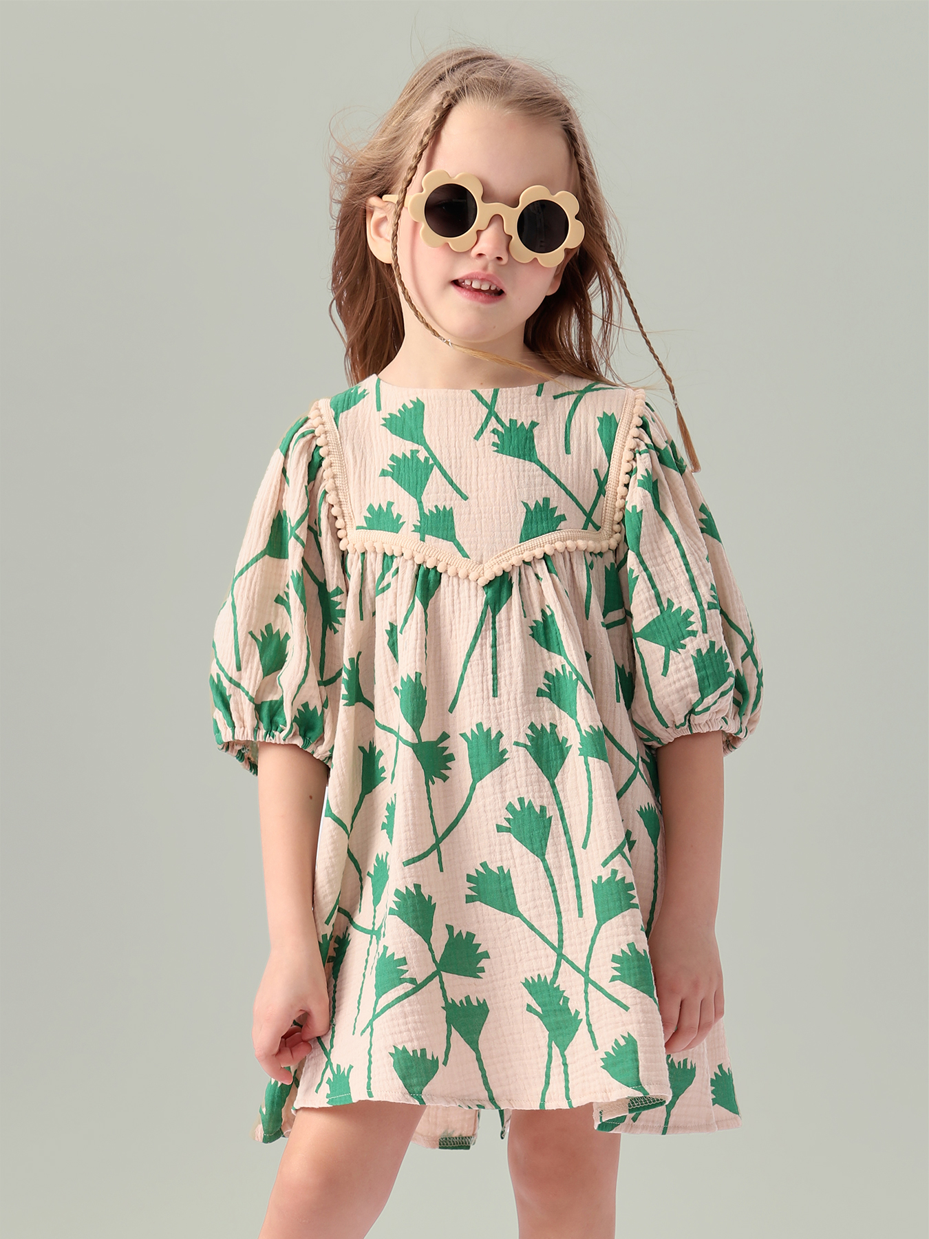 Платье детское Happy Baby 88132, white&green, 86 соковыжималка sakura sa 6509gr white green